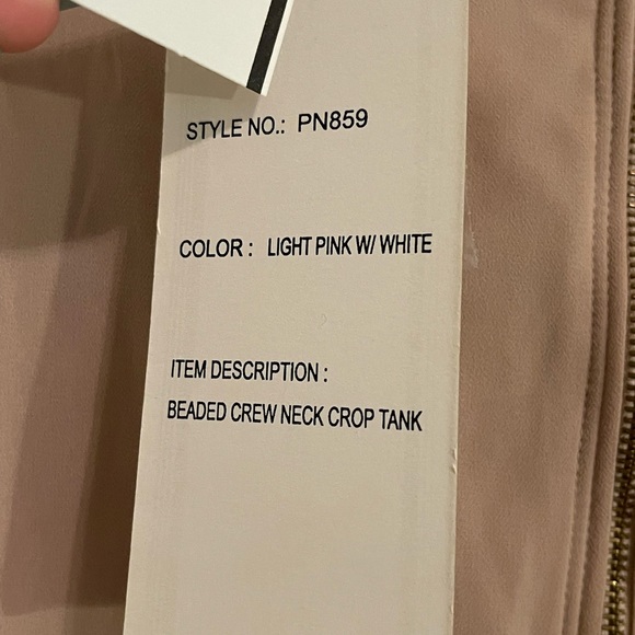 Hyde Park Beaded Crew Neck Crop Tank - Picture 3 of 4